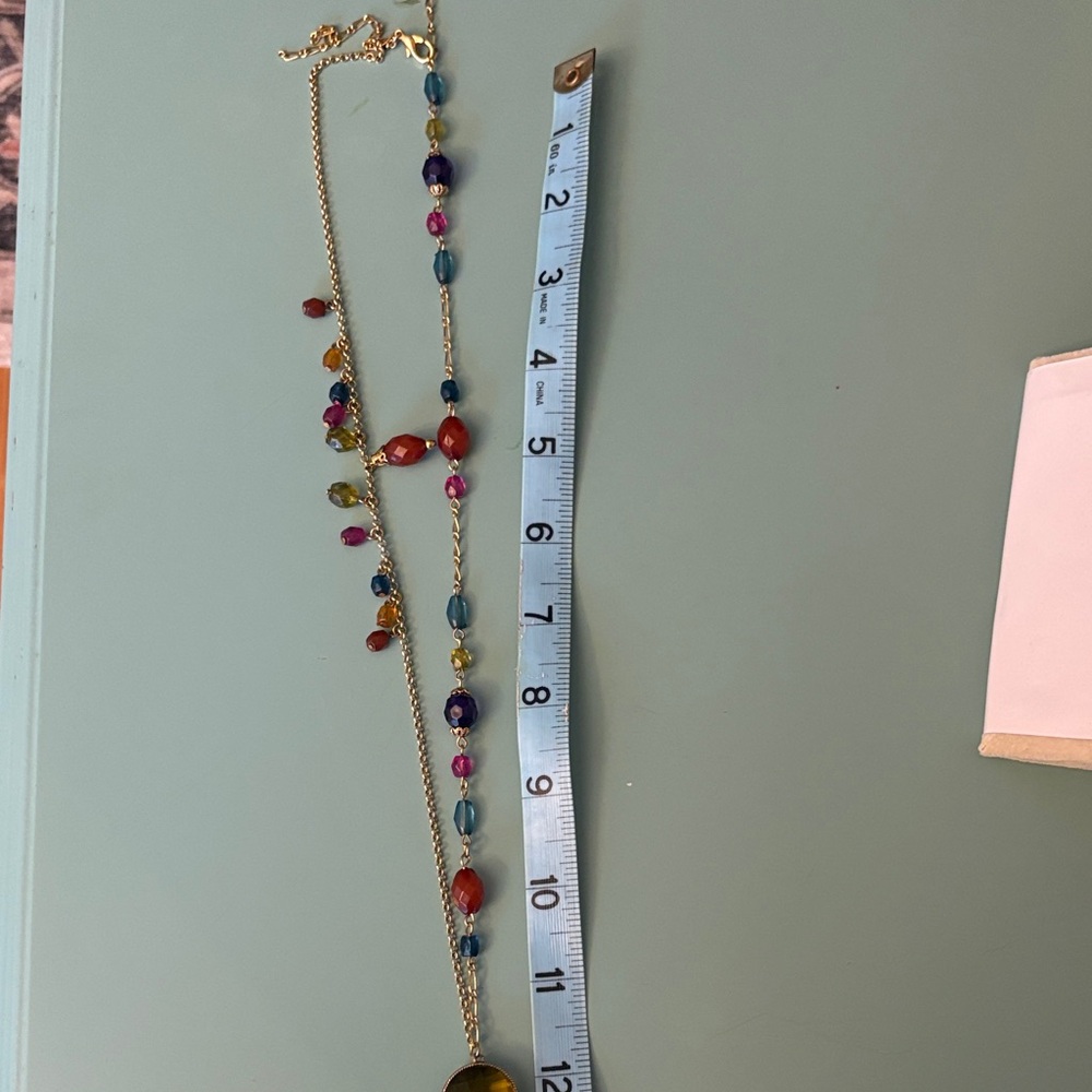 Boho Festival Robert Rose Multicolor Beaded Tassel Pendant Necklace - Picture 6 of 7